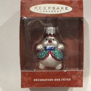 Hallmark Keepsake Hand Blown Glass Li'l Roly Poly Snowman Ornament